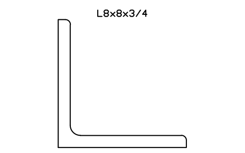 Vorschau des Symbols L8x8x3/4, Block AISC_L8X8X3_4