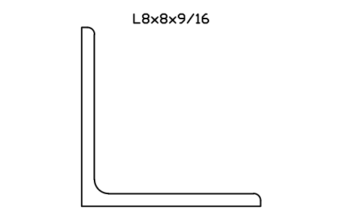 Vorschau des Symbols L8x8x9/16, Block AISC_L8X8X9_16