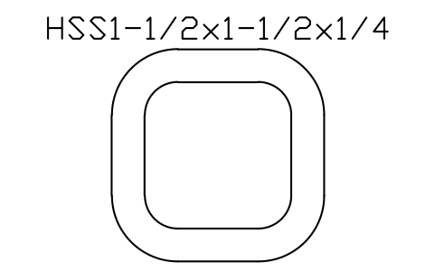 Anteprima del simbolo HSS1-1/2x1-1/2x1/4, blocco AISC_HSS1_1_2X1_1_2X1_4