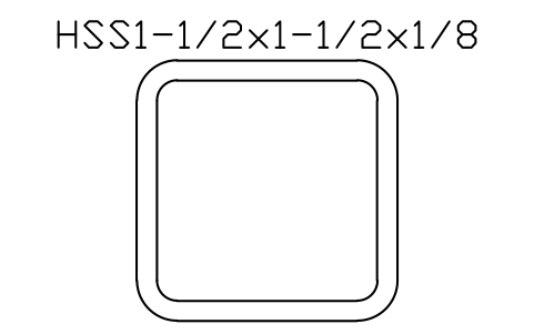 Anteprima del simbolo HSS1-1/2x1-1/2x1/8, blocco AISC_HSS1_1_2X1_1_2X1_8