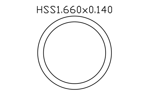 Anteprima del simbolo HSS1.660x0.140, blocco AISC_HSS1_660X0_140
