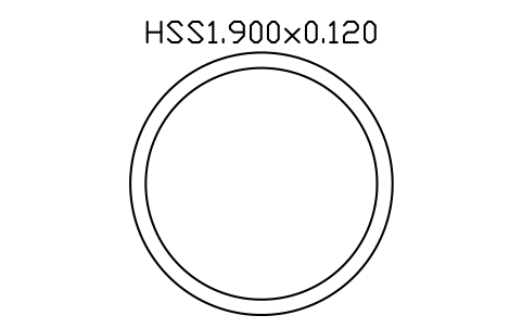 Anteprima del simbolo HSS1.900x0.120, blocco AISC_HSS1_900X0_120