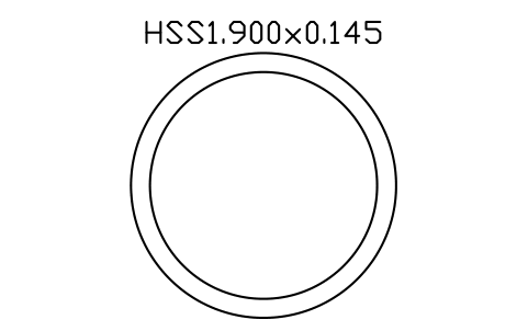 Anteprima del simbolo HSS1.900x0.145, blocco AISC_HSS1_900X0_145