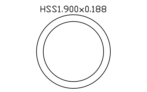 Anteprima del simbolo HSS1.900x0.188, blocco AISC_HSS1_900X0_188