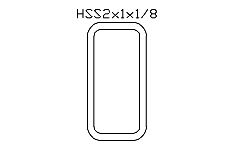 Anteprima del simbolo HSS2x1x1/8, blocco AISC_HSS2X1X1_8