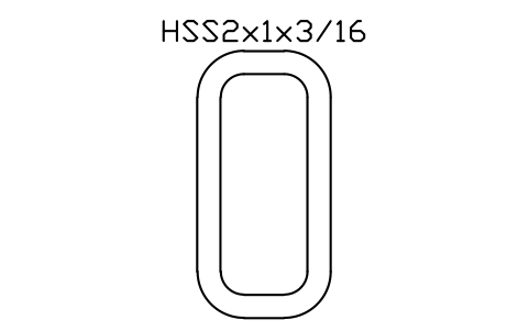 Anteprima del simbolo HSS2x1x3/16, blocco AISC_HSS2X1X3_16