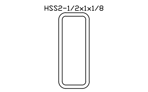 Anteprima del simbolo HSS2-1/2x1x1/8, blocco AISC_HSS2_1_2X1X1_8