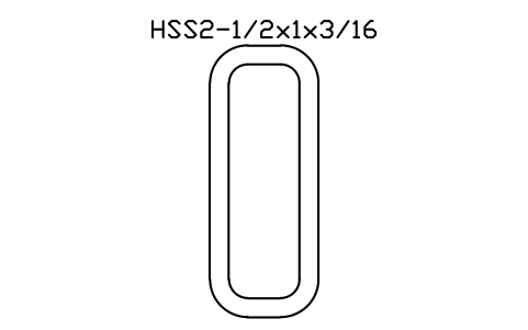 Anteprima del simbolo HSS2-1/2x1x3/16, blocco AISC_HSS2_1_2X1X3_16