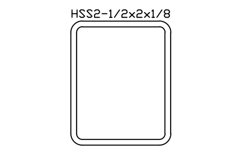 Anteprima del simbolo HSS2-1/2x2x1/8, blocco AISC_HSS2_1_2X2X1_8