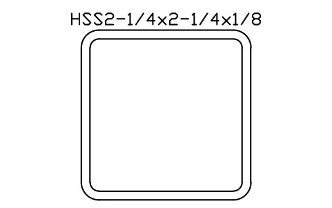 Anteprima del simbolo HSS2-1/4x2-1/4x1/8, blocco AISC_HSS2_1_4X2_1_4X1_8