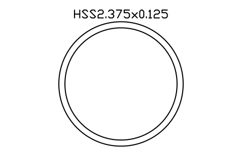 Anteprima del simbolo HSS2.375x0.125, blocco AISC_HSS2_375X0_125
