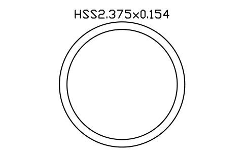 Anteprima del simbolo HSS2.375x0.154, blocco AISC_HSS2_375X0_154