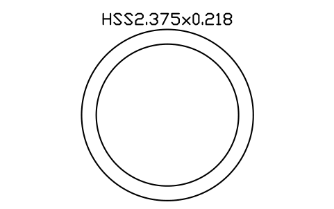 Anteprima del simbolo HSS2.375x0.218, blocco AISC_HSS2_375X0_218
