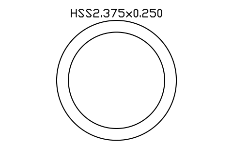 Anteprima del simbolo HSS2.375x0.250, blocco AISC_HSS2_375X0_250
