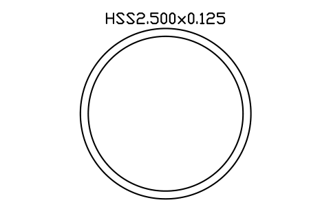 Anteprima del simbolo HSS2.500x0.125, blocco AISC_HSS2_500X0_125