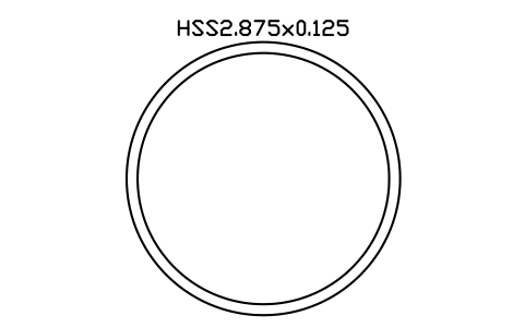 Anteprima del simbolo HSS2.875x0.125, blocco AISC_HSS2_875X0_125