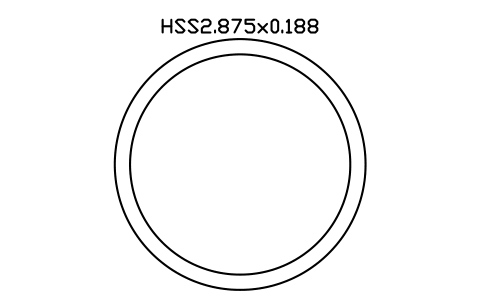 Anteprima del simbolo HSS2.875x0.188, blocco AISC_HSS2_875X0_188
