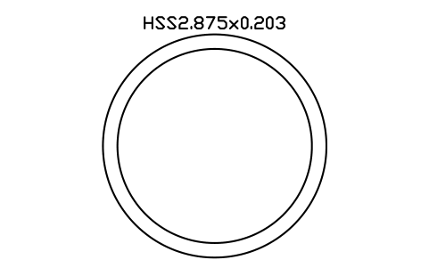 Anteprima del simbolo HSS2.875x0.203, blocco AISC_HSS2_875X0_203