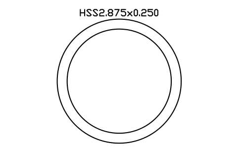 Anteprima del simbolo HSS2.875x0.250, blocco AISC_HSS2_875X0_250