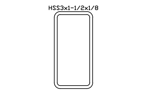 Anteprima del simbolo HSS3x1-1/2x1/8, blocco AISC_HSS3X1_1_2X1_8