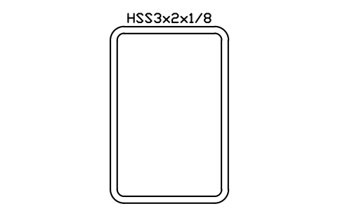 Anteprima del simbolo HSS3x2x1/8, blocco AISC_HSS3X2X1_8