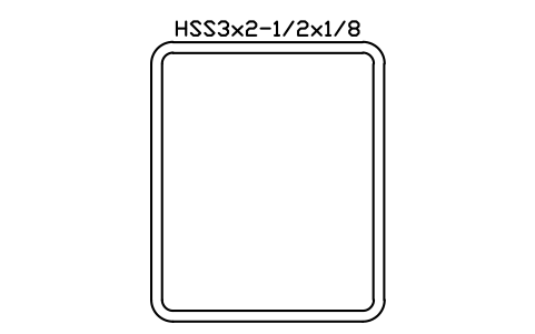 Anteprima del simbolo HSS3x2-1/2x1/8, blocco AISC_HSS3X2_1_2X1_8