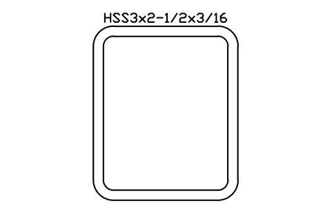 Anteprima del simbolo HSS3x2-1/2x3/16, blocco AISC_HSS3X2_1_2X3_16