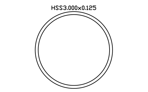 Anteprima del simbolo HSS3.000x0.125, blocco AISC_HSS3_000X0_125