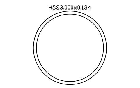 Anteprima del simbolo HSS3.000x0.134, blocco AISC_HSS3_000X0_134