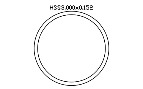 Anteprima del simbolo HSS3.000x0.152, blocco AISC_HSS3_000X0_152