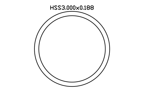 Anteprima del simbolo HSS3.000x0.188, blocco AISC_HSS3_000X0_188