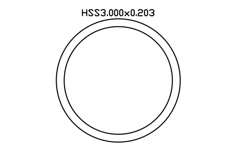 Anteprima del simbolo HSS3.000x0.203, blocco AISC_HSS3_000X0_203