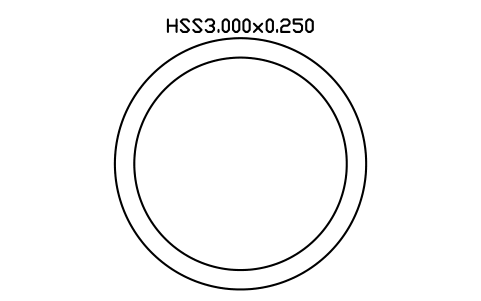Anteprima del simbolo HSS3.000x0.250, blocco AISC_HSS3_000X0_250