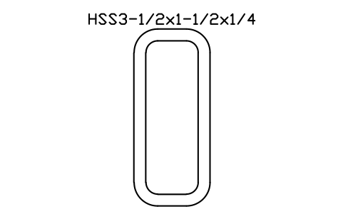 Anteprima del simbolo HSS3-1/2x1-1/2x1/4, blocco AISC_HSS3_1_2X1_1_2X1_4