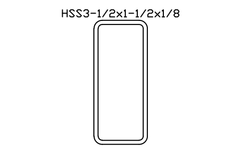 Anteprima del simbolo HSS3-1/2x1-1/2x1/8, blocco AISC_HSS3_1_2X1_1_2X1_8