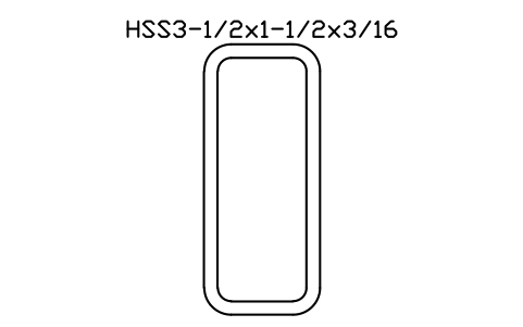 Anteprima del simbolo HSS3-1/2x1-1/2x3/16, blocco AISC_HSS3_1_2X1_1_2X3_16