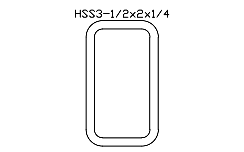 Anteprima del simbolo HSS3-1/2x2x1/4, blocco AISC_HSS3_1_2X2X1_4