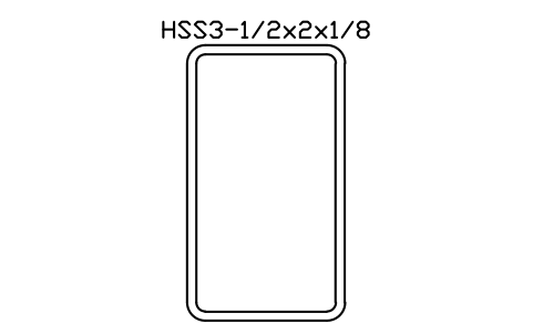 Anteprima del simbolo HSS3-1/2x2x1/8, blocco AISC_HSS3_1_2X2X1_8