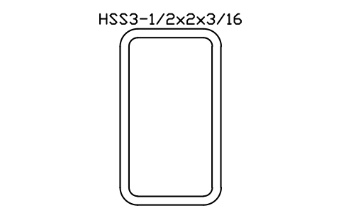 Anteprima del simbolo HSS3-1/2x2x3/16, blocco AISC_HSS3_1_2X2X3_16