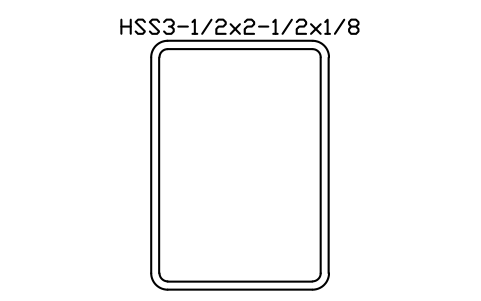 Anteprima del simbolo HSS3-1/2x2-1/2x1/8, blocco AISC_HSS3_1_2X2_1_2X1_8