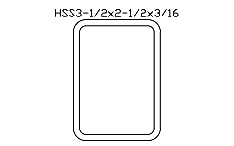 Anteprima del simbolo HSS3-1/2x2-1/2x3/16, blocco AISC_HSS3_1_2X2_1_2X3_16