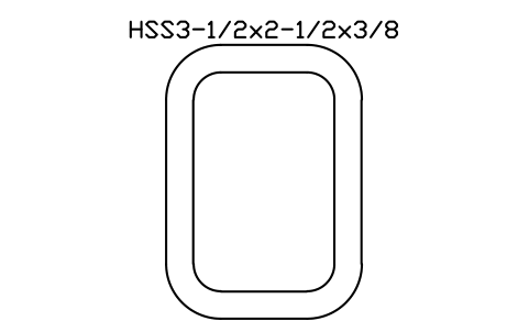 Anteprima del simbolo HSS3-1/2x2-1/2x3/8, blocco AISC_HSS3_1_2X2_1_2X3_8