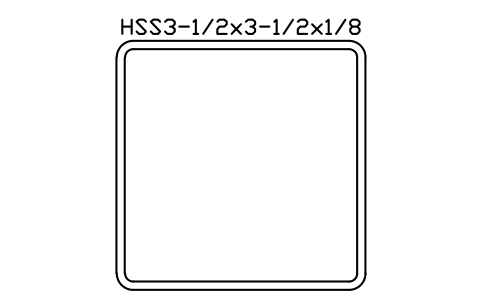 Anteprima del simbolo HSS3-1/2x3-1/2x1/8, blocco AISC_HSS3_1_2X3_1_2X1_8