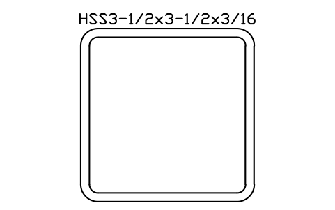 Anteprima del simbolo HSS3-1/2x3-1/2x3/16, blocco AISC_HSS3_1_2X3_1_2X3_16