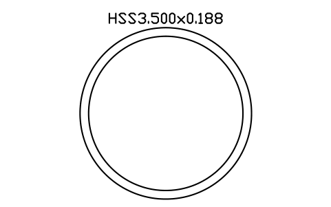 Anteprima del simbolo HSS3.500x0.188, blocco AISC_HSS3_500X0_188