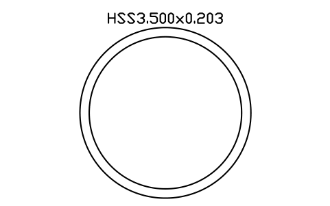 Anteprima del simbolo HSS3.500x0.203, blocco AISC_HSS3_500X0_203