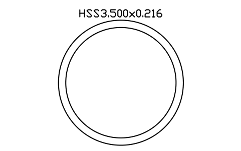 Anteprima del simbolo HSS3.500x0.216, blocco AISC_HSS3_500X0_216
