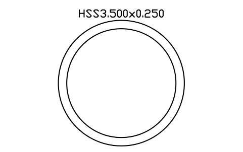 Anteprima del simbolo HSS3.500x0.250, blocco AISC_HSS3_500X0_250