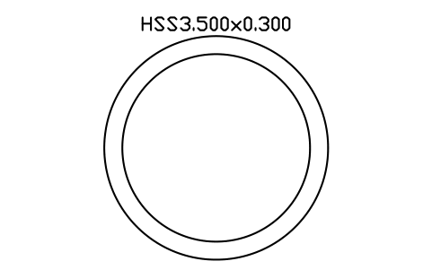 Anteprima del simbolo HSS3.500x0.300, blocco AISC_HSS3_500X0_300