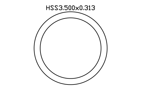 Anteprima del simbolo HSS3.500x0.313, blocco AISC_HSS3_500X0_313